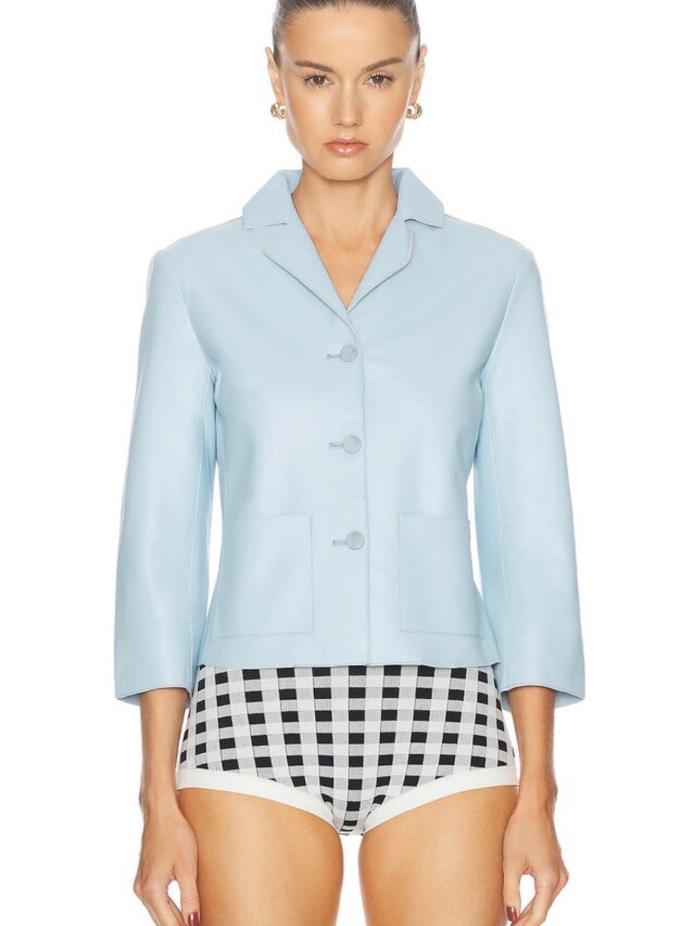 Cult Gaia Layton Hydrangea Leather Jacket